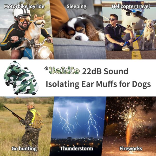 Dog Ear Muffs Noise Protection,uaidie Noise Cancelling Headphones for Dogs, Ear Covers for Hearing Protection and Anxiety - Camouflage - Image 7