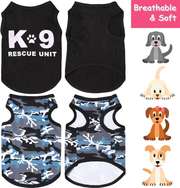 8 Pieces Dog Boy Summer Shirt Dog Camo Shirts Sleeveless Printed Pet Shirt Puppy Camouflage T-Shirt Breathable Puppy Vest Clothes Pet Apparel for Small to Medium Dog Puppy Cat (X-Small) - Image 4