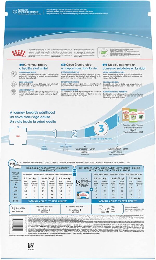 Royal Canin Size Health Nutrition X-Small Breed Dry Puppy Food, Supports Brain Development, Immune Support and Digestive Health, 3 lb Bag - Image 2