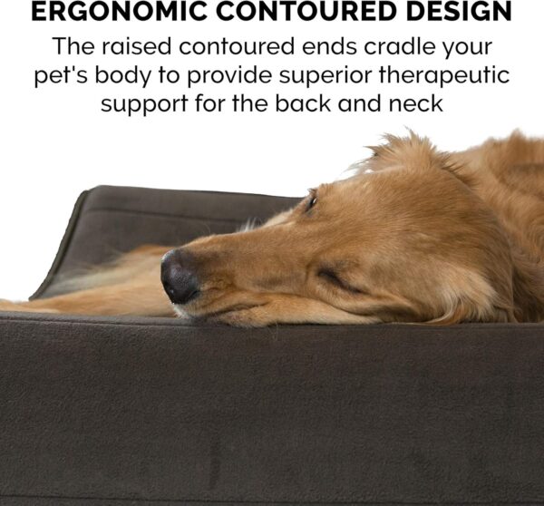 Furhaven Orthopedic Dog Bed for Large Dogs w/ Removable Washable Cover, For Dogs Up to 75 lbs - Microvelvet Luxe Lounger Contour Mattress - Espresso, Jumbo/XL - Image 10