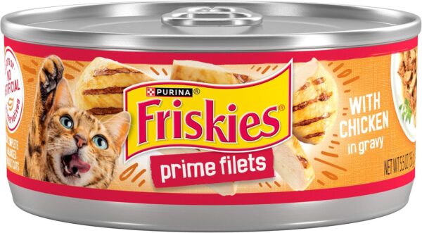 Purina Friskies Gravy Wet Cat Food, Prime Filets With Chicken - (Pack of 24) 5.5 oz. Cans