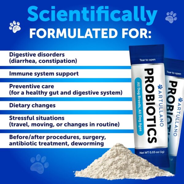 Dog Probiotics and Digestive Enzymes - Enhance Gut Health, Itchy Skin, Allergies, Immunity - 30 Sticks - Image 2