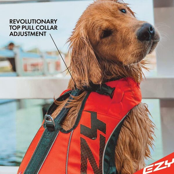 EZYDOG DFD X2 Dog Life Jacket - Adjustable Swimming Life Vest with Continuous Neck Flotation, Reflective Trim, & Grab Handle (Small, Yellow) - Image 4