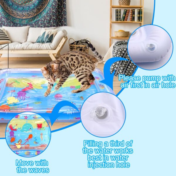 BABORUI Upgraded Water Sensory Playmat for Cats, Cat Water Toys for Bored Indoor Cats, Rectangle Innovative Water Sensor Mat for Cats for Endless Self Play - Image 8