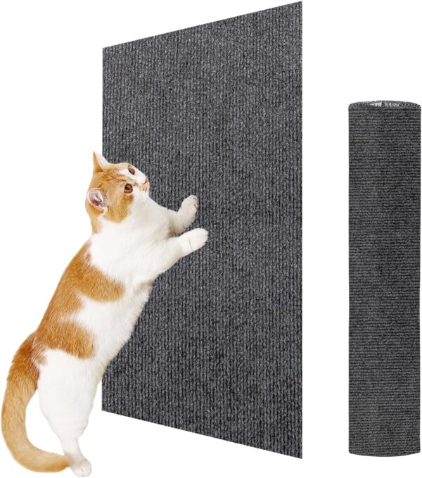 23.6x15.8 Cat Wall Scratcher Mat with Nano Tape,Anti Cats Scratch Furniture Couch Carpet Corner Protector for Indoor,Trimmable Cat Scratching Pad Board Sofa Replacement