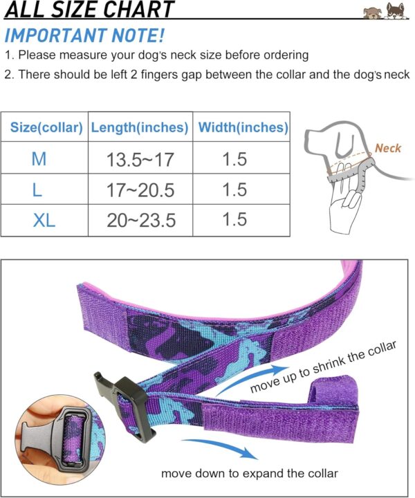 Hotsky Tactical Dog Collar, Adjustable Military Training Nylon Airtag Dog Collar with Handle and Heavy Duty Metal Buckle for Medium Large Dogs, with Airtag Holder and Two Patches（Purple Camo,L） - Image 5