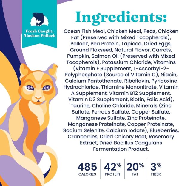 Solid Gold High Protein Dry Cat Food - Indigo Moon Cat Dry Food with Digestive Probiotics for Cats - Grain & Gluten Free with High Fiber & Omega 3 for Cats - Low Carb Superfood Meal - Pollock - 6lb - Image 5