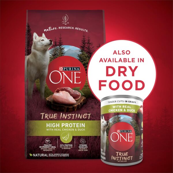 Purina ONE High Protein Wet Dog Food True Instinct Tender Cuts in Dog Food Gravy With Real Chicken and Duck - (Pack of 12) 13 oz. Cans - Image 7