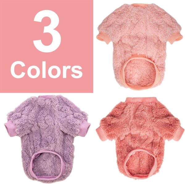 Dog Sweater, 3 Pack, Small, Polyester, Pink, Purple, Rose Red, Warm Clothes for Winter Christmas, Unisex, Small Breeds, Pull On, Classical Style - Image 5