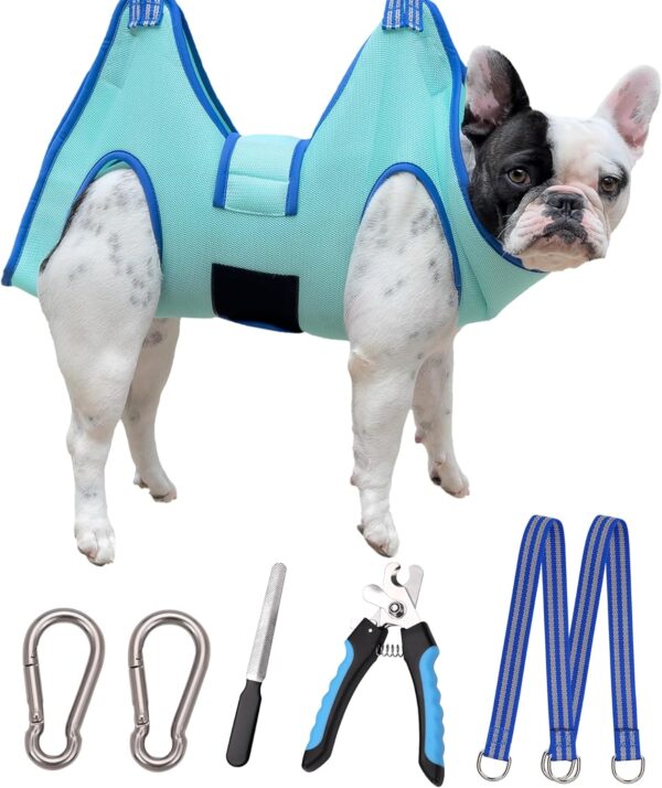 Dog Grooming Hammock, 2023 New Edition Medium Dog Hanging Harness Holder for Nail Clipping, Dog NailTrimming Cutting Hammock, Dog Grooming Sling Restraint Bag with Wide Strap Sewed