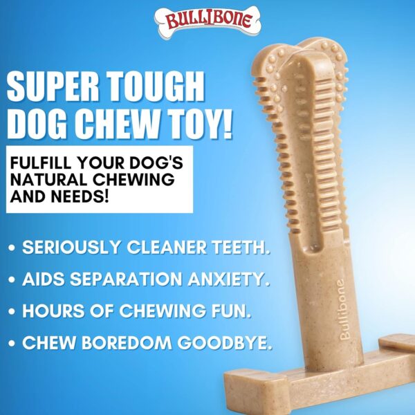 Bullibone SuperBrush: Dog Teeth Cleaning Brushing Toothbrush Stick - Long Lasting Nylon Apple Cinnamon Chew Toy for Oral Care and Dental Health - Image 2