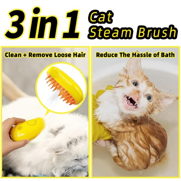 Innovative Cat Steam Brush: Steamy Pet Brush 3-in-1 Self-Cleaning Grooming Tool, Efficient Massage, Hair Removal, Tangle-Free Care for Cats and Dogs (yellow) - Image 7