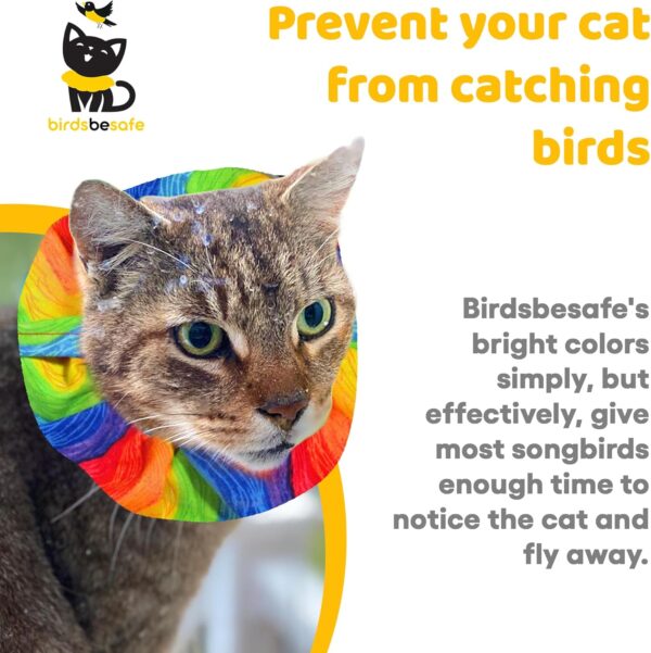 Birdsbesafe® Cat Collar Cover for Birds - Bird Warning Cat Collar, Scientifically Proven to Help Prevent Your Cat from Catching Birds, 2 Cat Collar Covers and 1 Breakaway Cat Collar Included - Image 2