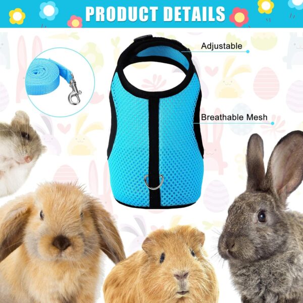 SATINIOR 2 Pieces Bunny Rabbit Harness with Leash Cute Adjustable Buckle Breathable Mesh Vest for Kitten Puppy Small Pets Animal Walking Accessories - Image 4