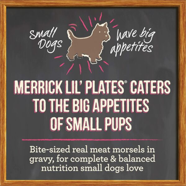 Merrick Lil’ Plates Grain Free Dinner Duos Soft Natural Wet Small Dog Food Variety Pack, Beef and Chicken - (Pack of 1) 2.6 lb. Tubs - Image 2