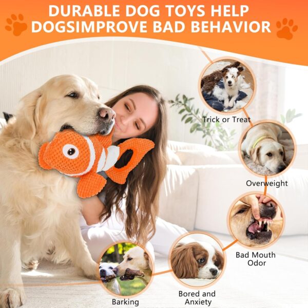 Squeaky Dog Toys, Durability Interactive Tug of War Puppy Toys for Indoor and Outdoor Play - Stuffed Pet Dog Toys with Soft Fabric Suitable for Small, Medium, and Large Dogs - Image 5