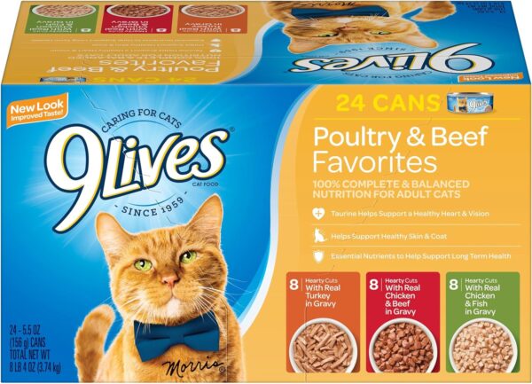 9Lives Poultry And Beef Variety Pack, 5.5 Ounce Can (Pack of 24) - Image 2