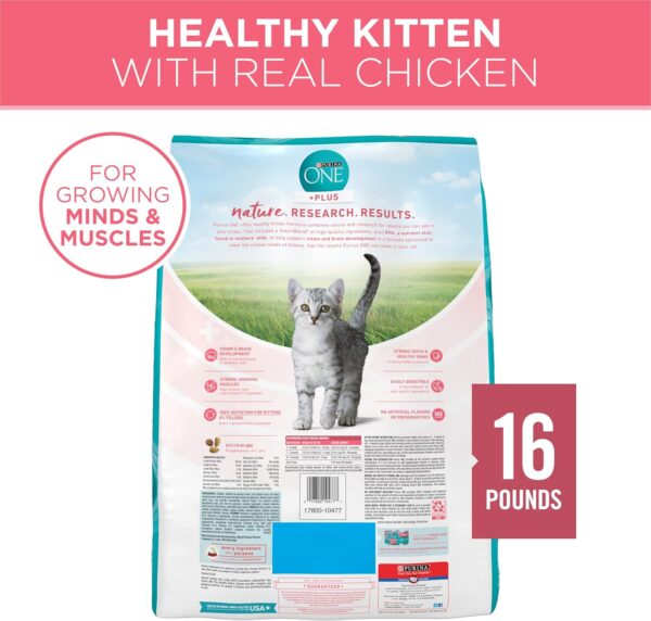 Purina ONE High Protein, Natural Dry Kitten Food, +Plus Healthy Kitten Formula - 16 lb. Bag - Image 6