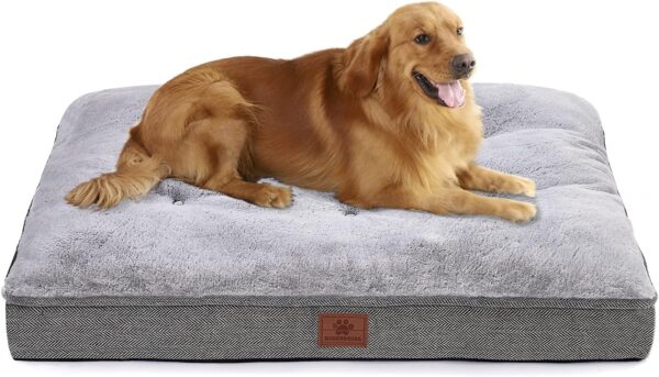 Dog Bed for Large Dogs and Medium Dogs.Dog Crate Bed,Dog Mat with Waterproof Urine Proof Liner.Luxury and Super Soft Dog Bed.with Removable and Washable Bed Cover and Lining Grey pet Bed