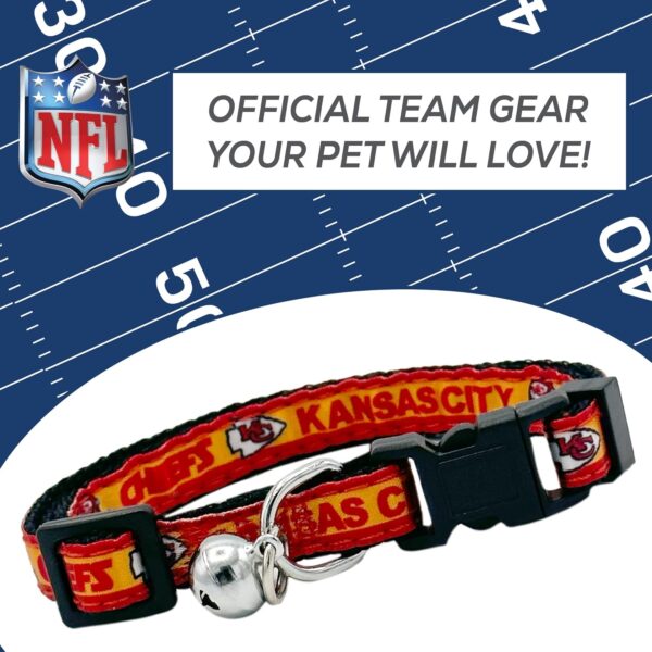 NFL CAT Collar Kansas City Chiefs Satin Cat Collar Football Team Collar for Dogs & Cats. A Shiny & Colorful Cat Collar with Ringing Bell Pendant - Image 7