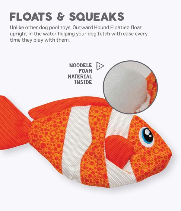 Outward Hound Floatiez Clownfish Floating Interactive Dog Toy, Small - Image 3