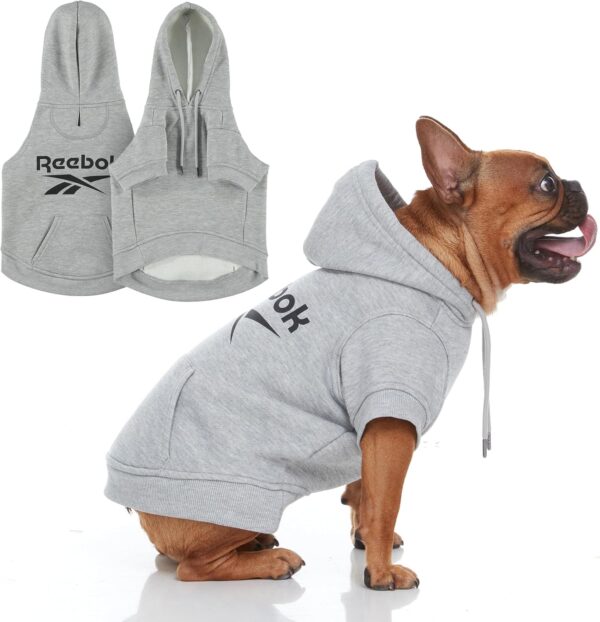 Reebok Dog Hoodie – Fleece Dog Sweater with Leash Hole, Cold Winter Dog Sweatshirt for Small Medium and Large Dogs, Premium Dog Fall Sweater Pullover Hoodie, Cozy Warm Perfect Dog Christmas Outfit