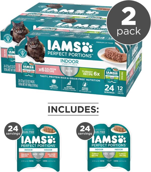 IAMS Perfect Portions Healthy Grain Free Variety Pack Wet Cat Food, 2.6 oz, 24 count (Pack of 2). - Image 2