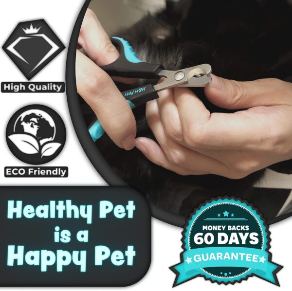 Cat Nail Clippers by H&H Pets - Razor Sharp Stainless Steel Blades Sturdy Non Slip Handles - Cats & Small Animal Accessories Professional at Home Grooming - Image 5