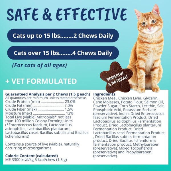 Under The Weather Pet Probiotic Chews for Cats | Promotes Normal Digestion, Balances Healthy Gut Health | 60 Star Shaped Soft Chews - Image 6