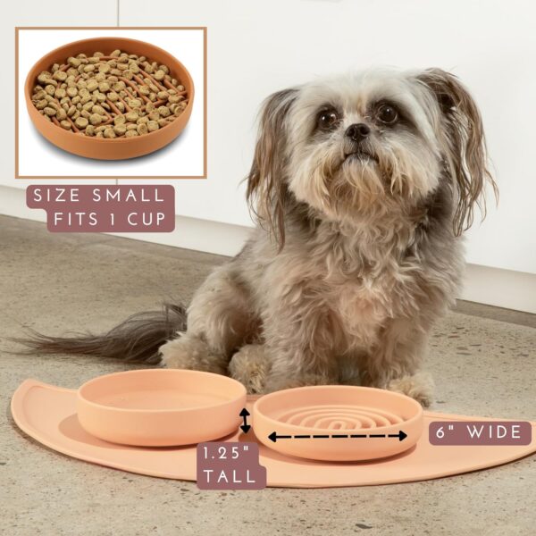 The Slowdown Bowl - Silicone Slow Feeder for Dogs & Puppies, Slow Eating, Modern Lick Mat Design, Reduces Gulping, Dishwasher Fit, for All Breed, Mealtime Challenge, Small-Spruce - Image 4