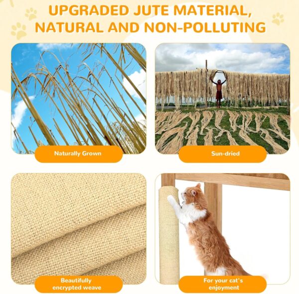 Jute Prunable Cat Scratching Mat for Furniture Protector,78.7"x15.8" Versatile Self-Adhesive Anti Cat Scratch Pad for Couch Protection &Cat Scratcher Tree/Post/Wall/Board/Twine Replacement - Image 6