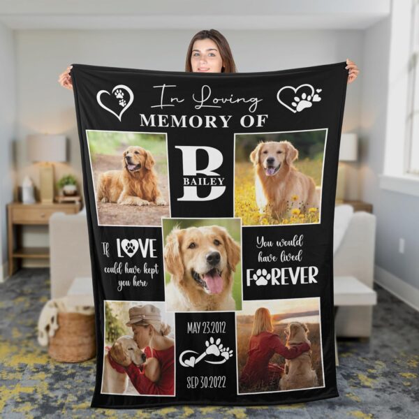 Custom Blankets With Photos, Personalized With Pet Photo Picture Blanket, Dog Remembrance Gift, Dog Memorial Gifts For Loss Of Dog, Loss Of Pet Sympathy Gift Dog, Pet Memorial Gifts For Dogs - Image 2