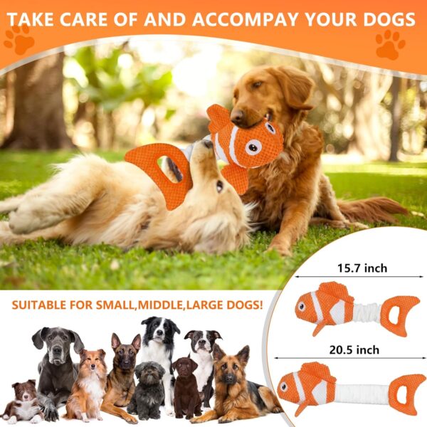 Squeaky Dog Toys, Durability Interactive Tug of War Puppy Toys for Indoor and Outdoor Play - Stuffed Pet Dog Toys with Soft Fabric Suitable for Small, Medium, and Large Dogs - Image 6