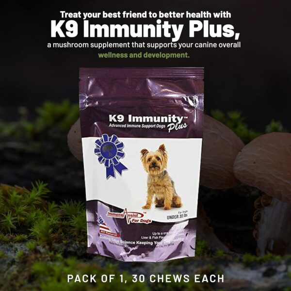 K9 Immunity Plus - Potent Immune Booster for Dogs Under 30 lbs - Certified Organic – Mushroom Enhanced Supplement - Veterinarian Recommended Dog Health Supplement (30 Chews) - Image 3