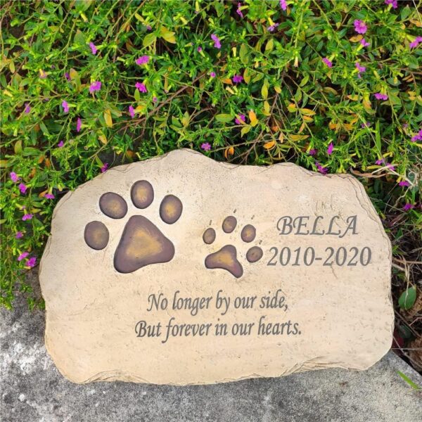 Pet Memorial Stones,Sympathy Pet Memorial Stones Garden Stones for Dogs or Cats Engaved with Pet's Name, Dates and Sentence, Personalized Pet Memorial Gifts Dog Loss Gifts - Image 6