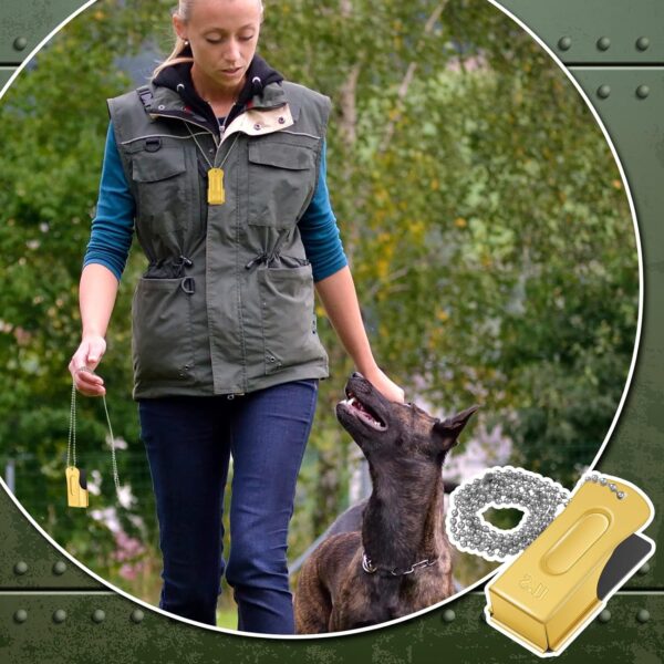 3 Pieces Dog Training Clicker Necklace Signaling Cricket Clicker Brass Pet Training Clicker for Puppy Dogs Cat(Gold) - Image 3