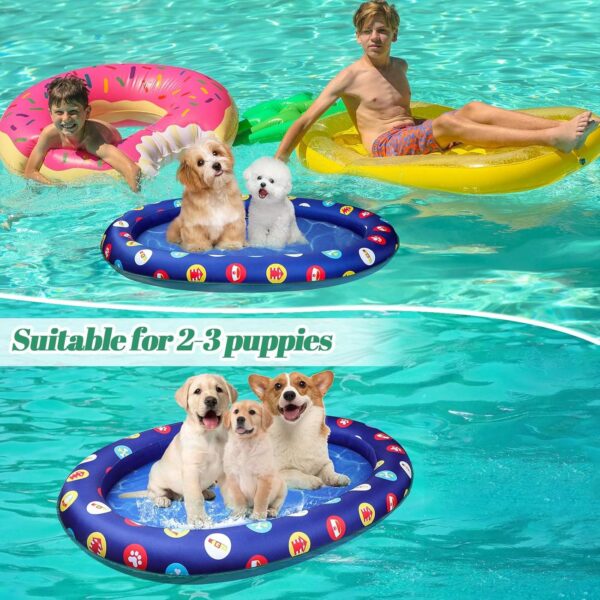 Inflatable Dog Pool Float, 55 x 38” Dog Swimming Raft Floating Mat for Small Medium and Large Dogs - Up to 90lbs - Image 7