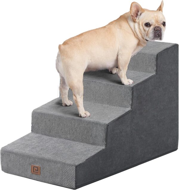 EHEYCIGA Dog Stairs for Small Dog 19.7”H, 4-Step Slope Dog Stairs for High Beds and Couch, Pet Steps with Non-Slip Bottom, Low Ramp and Larger Step Area - Image 9