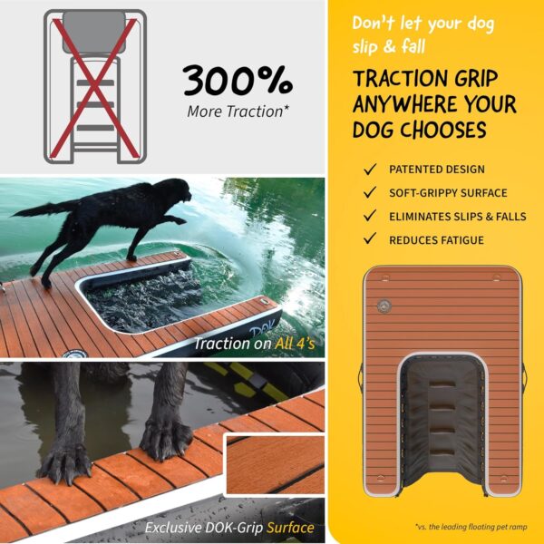 DOK Dog-DOK Inflatable Dock Platform: Safe & Easy Water Access for Dogs Up to 230 lbs; Floating Non-Slip EVA Foam with Dog Boat Ramp for Pool, Dock, & Lake | Military Grade & High Visibility - Image 4