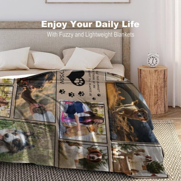 Custom Dog Blanket Personalized Pet Memorial Blanket in Memory of Dog Photo Blanket - Pet Memorial Gifts for Loss of Dog, Loss of Pet Remembrance Gift, in Loving Memory Blanket for Pet Owner Dog Lover - Image 3