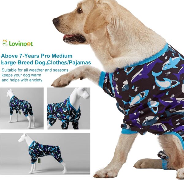 LovinPet Large XXL Dog Clothes - Pet Anxiety Relief, Anti-Shedding Dog Pajamas, Lightweight Stretchy Fabric, Whale Hello There White Print, Large Dog Pjs, Pitbull Clothes All Season /2XL - Image 7