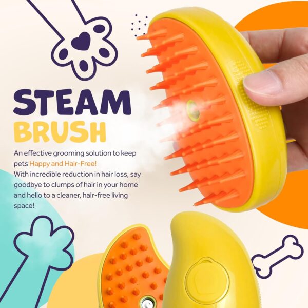 Steamy Cat Brush-3 In1 Cat Steam Brush for Dog & Cat, Self Cleaning Steam Pet Brush, Electric Cat Steamy Brush, Cat Grooming Brush for Removing Tangled and Loose Hair, Multifunctional Pet Steam Brush - Image 5