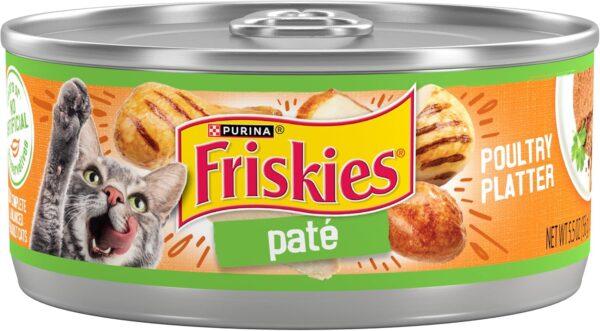 Purina Friskies Pate Wet Cat Food, Poultry Platter - (Pack of 24) 5.5 oz. Cans