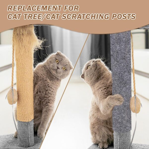 78.7”x15.8” Trimmable Cat Scratching Post Carpet Self-Adhesive Covered Cat Tree Cat Scratcher Replacement Mat DIY Shelves Steps Couch Furniture Protector,Grey … - Image 4