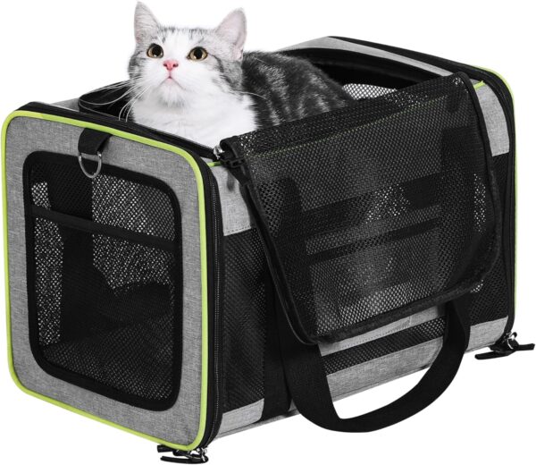 Cat Carrier,Amai Peto Dog Carrier for Small Medium Cats up to 15 Lbs,Airline Approved Carrier Soft Sided,Collapsible Travel Pet Carrier,17"x 11"x 11"