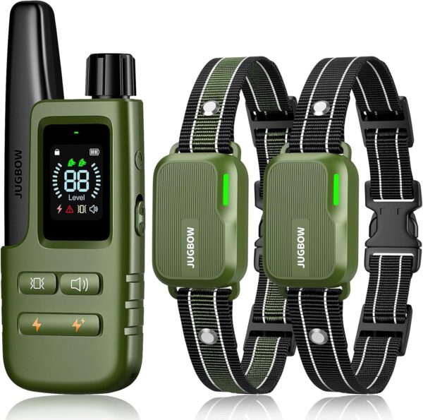 Jugbow Dog Shock Collar 2 Dogs (10-120Lbs) - 3300FT Dog Training Collar with Remote IPX7 Waterproof Electric Collar with 4 Training Modes, Security Lock, Rechargeable e-Collar for All Breeds, Sizes