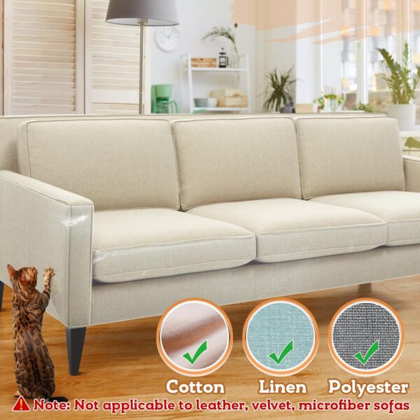 9.8ft x 13.8in Cat Scratch Furniture Protector - Thicken Self-Adhesive Couch Protector for Cats, Easy to Cut & Residue Free Anti Cat Scratch Tape for Protecting Sofa Door from Claws - Image 5