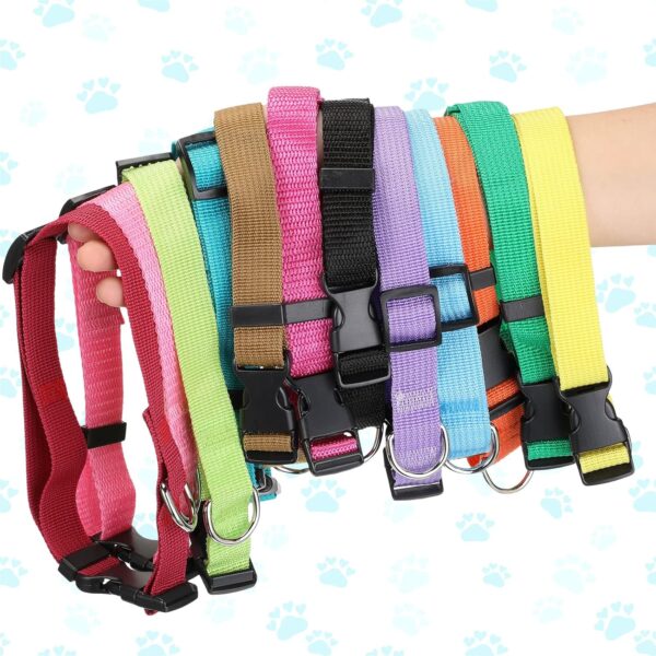 12 Pieces Nylon Dog Collar Bulk, Adjustable Dog Collars with Quick Release Buckle Dogs Collar Bulk for Dogs Walking Running Training, Medium (Mixed Colors) - Image 4