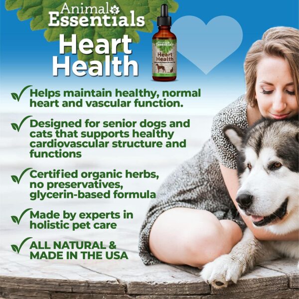 Animal Essentials Heart Health Cardio Strength for Dogs and Cats, 2 fl oz - Made in USA Organic Hawthorn Berries Alcohol Free - Image 2