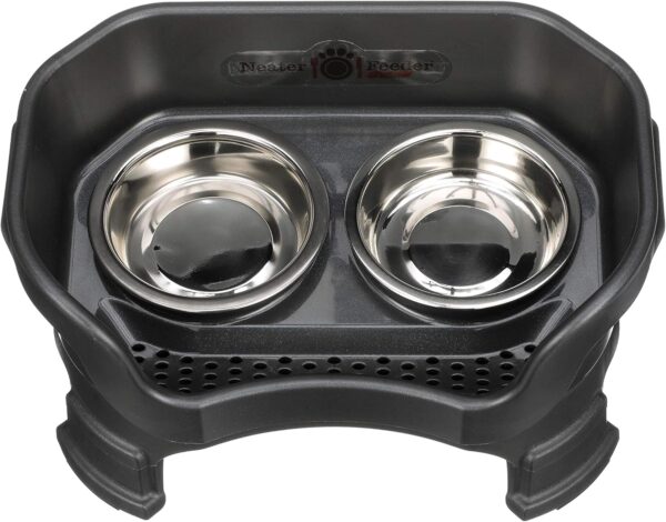 Neater Feeder - Deluxe Model Adjustable Height - Mess-Proof Cat Bowls (Cat, Midnight Black) - Made in USA - Elevated, No Spill, Non-Tip, Non-Slip, Raised Stainless Steel Food & Water Pet Bowls - Image 9